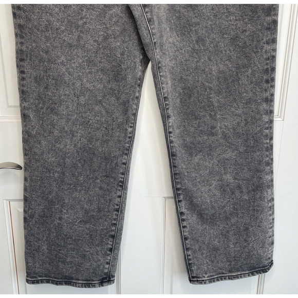 NEW Express Jeans Women's 12 Modern Straight Super High Rise Distressed Dk Gray - Picture 3 of 13